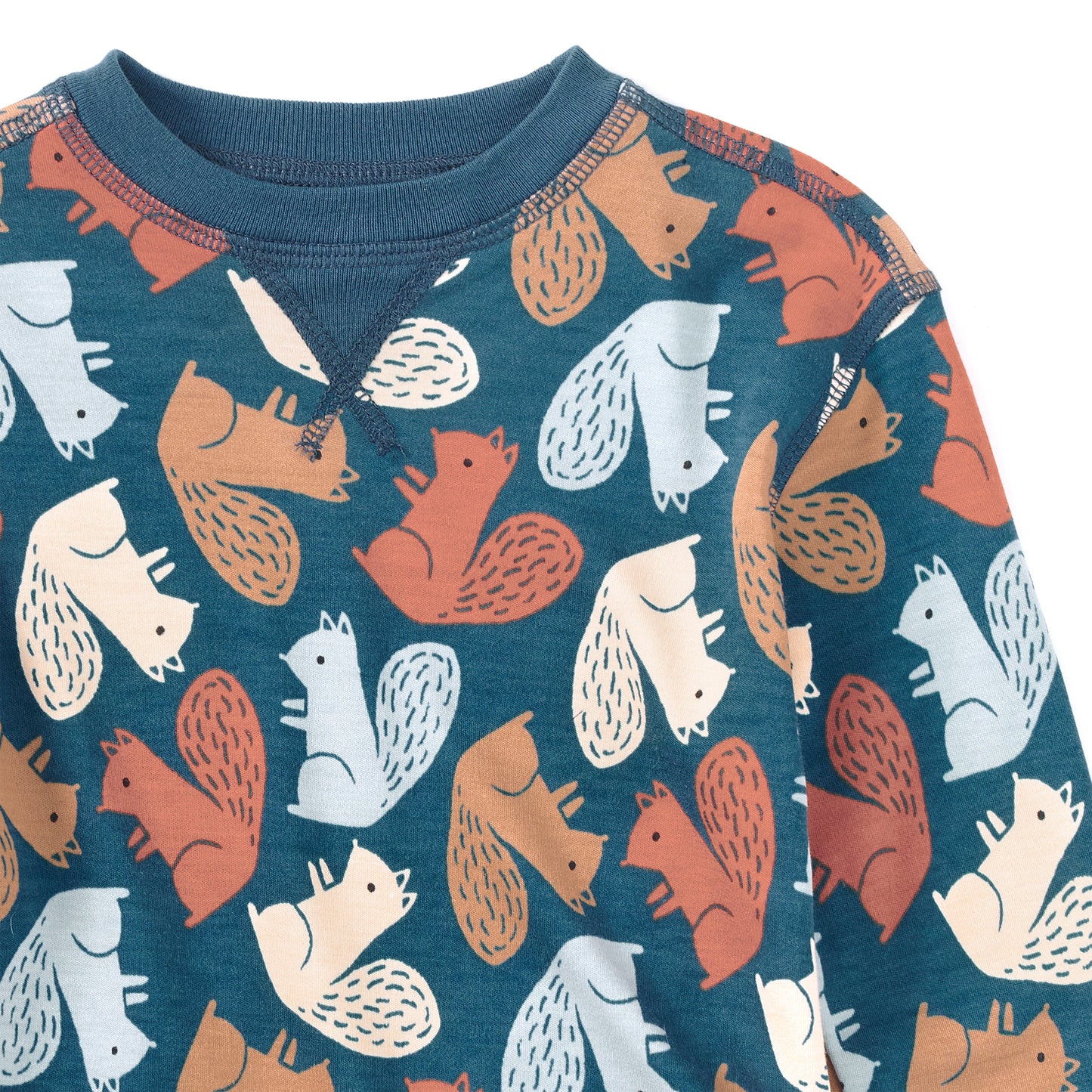 Bamboo Blend Crewneck Long Sleeve Shirt - Squirrel Scurry