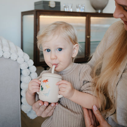 Silicone Training Cup + Straw