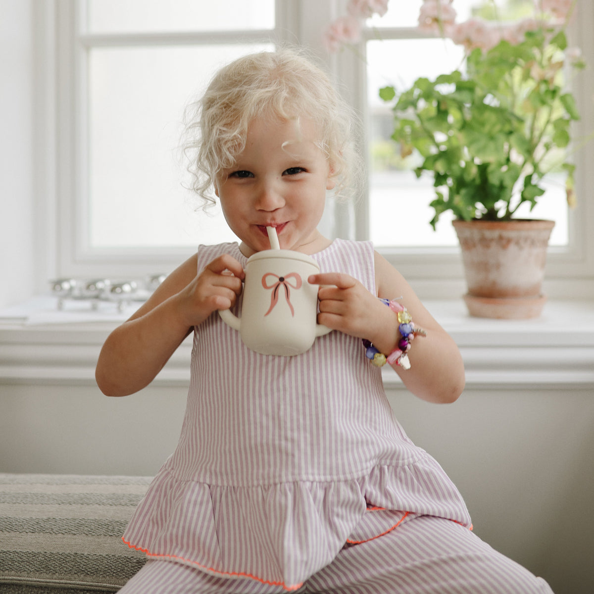 Silicone Training Cup + Straw