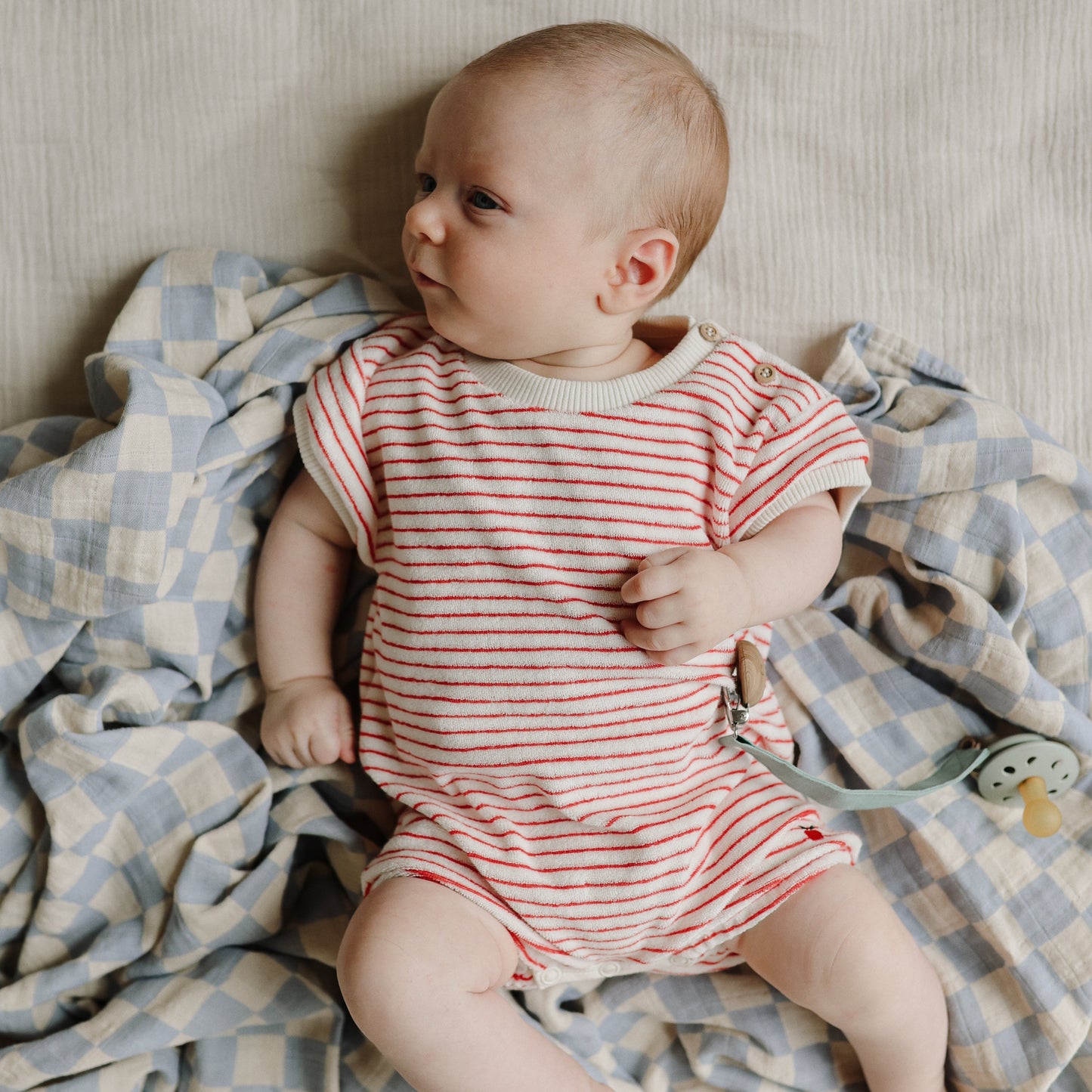 Linen Pacifier Clip 2-Pack