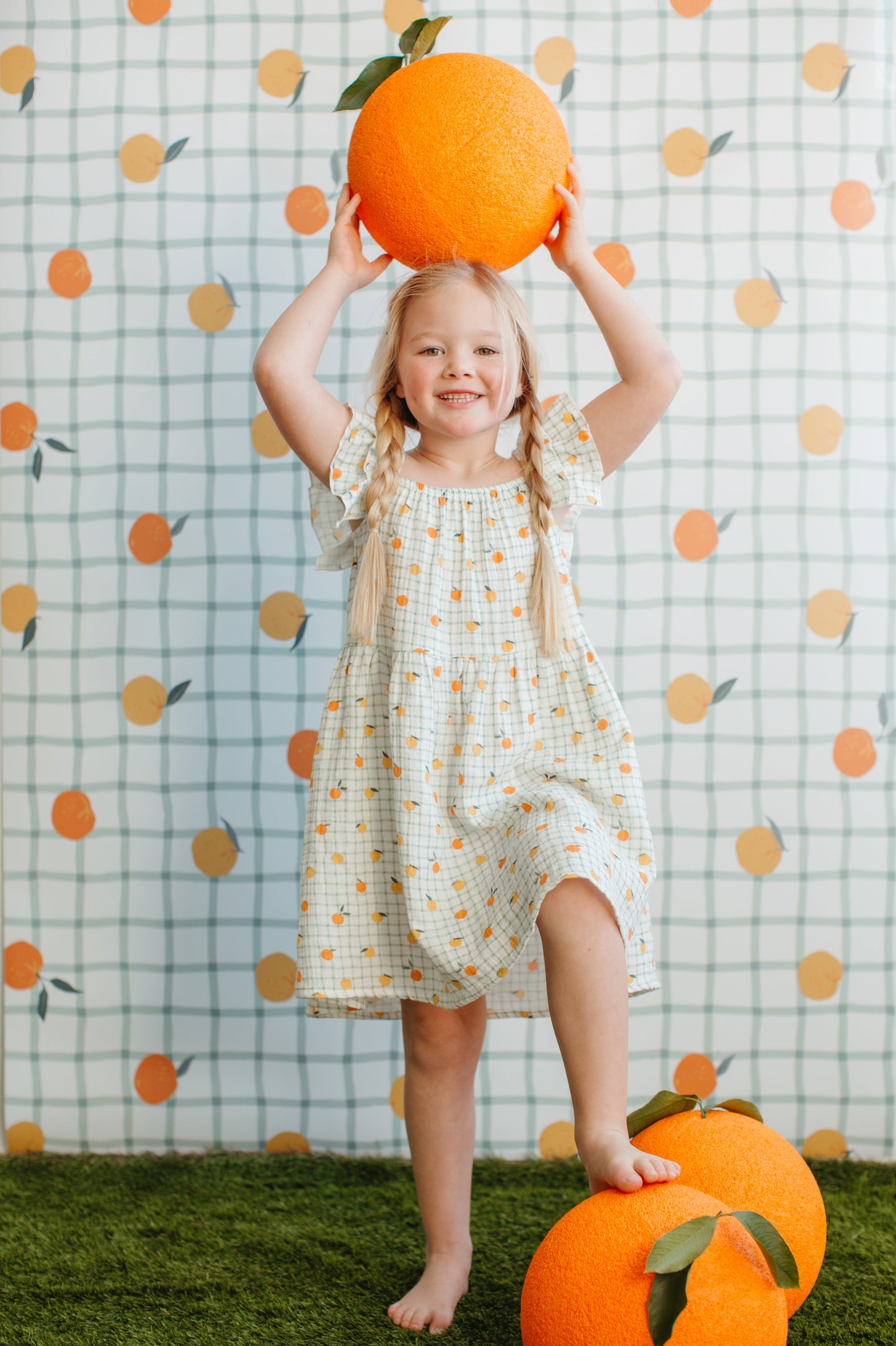 Muslin Flutter Strap Dress - Gingham Grove