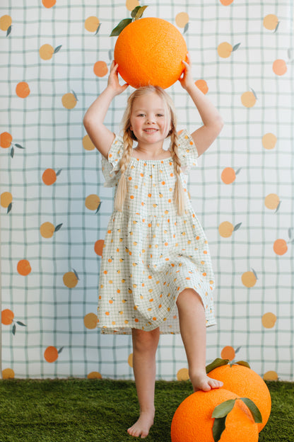 Muslin Flutter Strap Dress - Gingham Grove