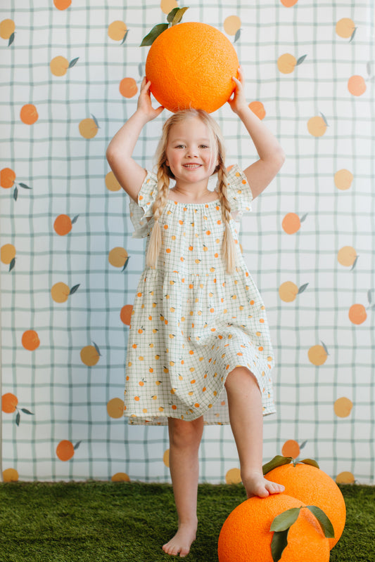 Muslin Flutter Strap Dress - Gingham Grove