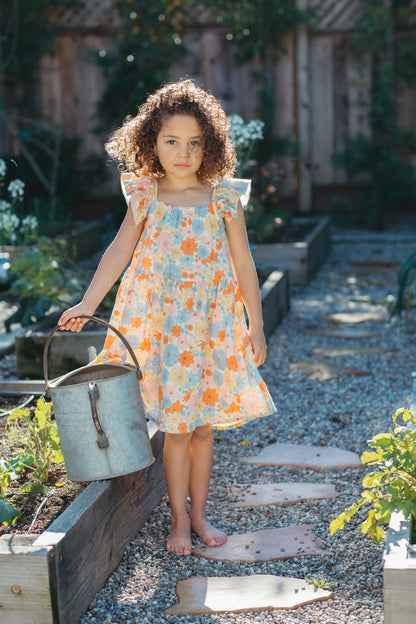 Muslin Flutter Strap Dress - Wildflower Picnic