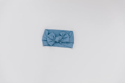 Buttery Soft Knotted Bow Headband, Blue