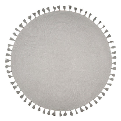 JOSEPHINE silver gray rug with tassels