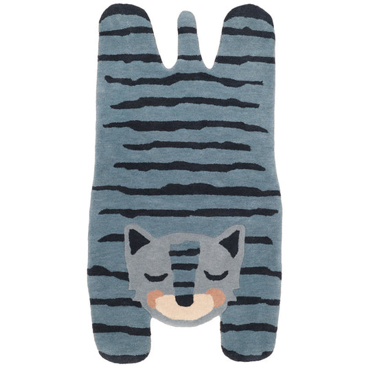 BLUE TIGGER original children's rug with tiger shape