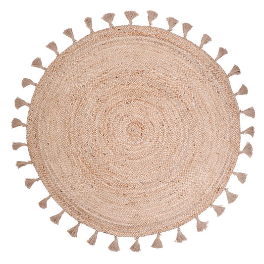 ELSE jute rug with pompoms