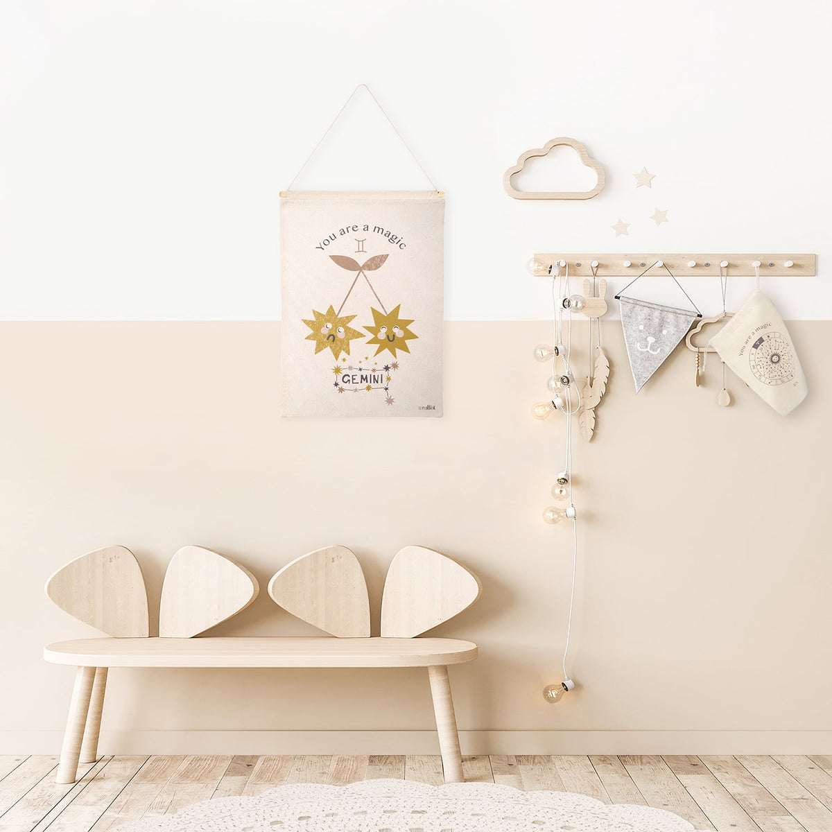 LITTLE GEMINI children's wall decoration zodiac sign gemini