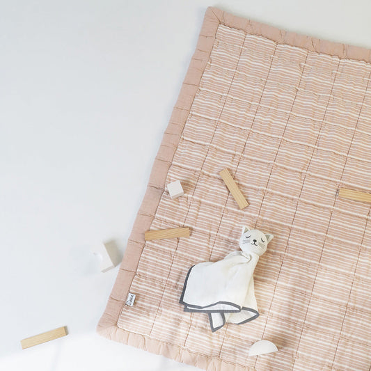 ANNA TERRACOTTA LAVE M reversible baby blanket
