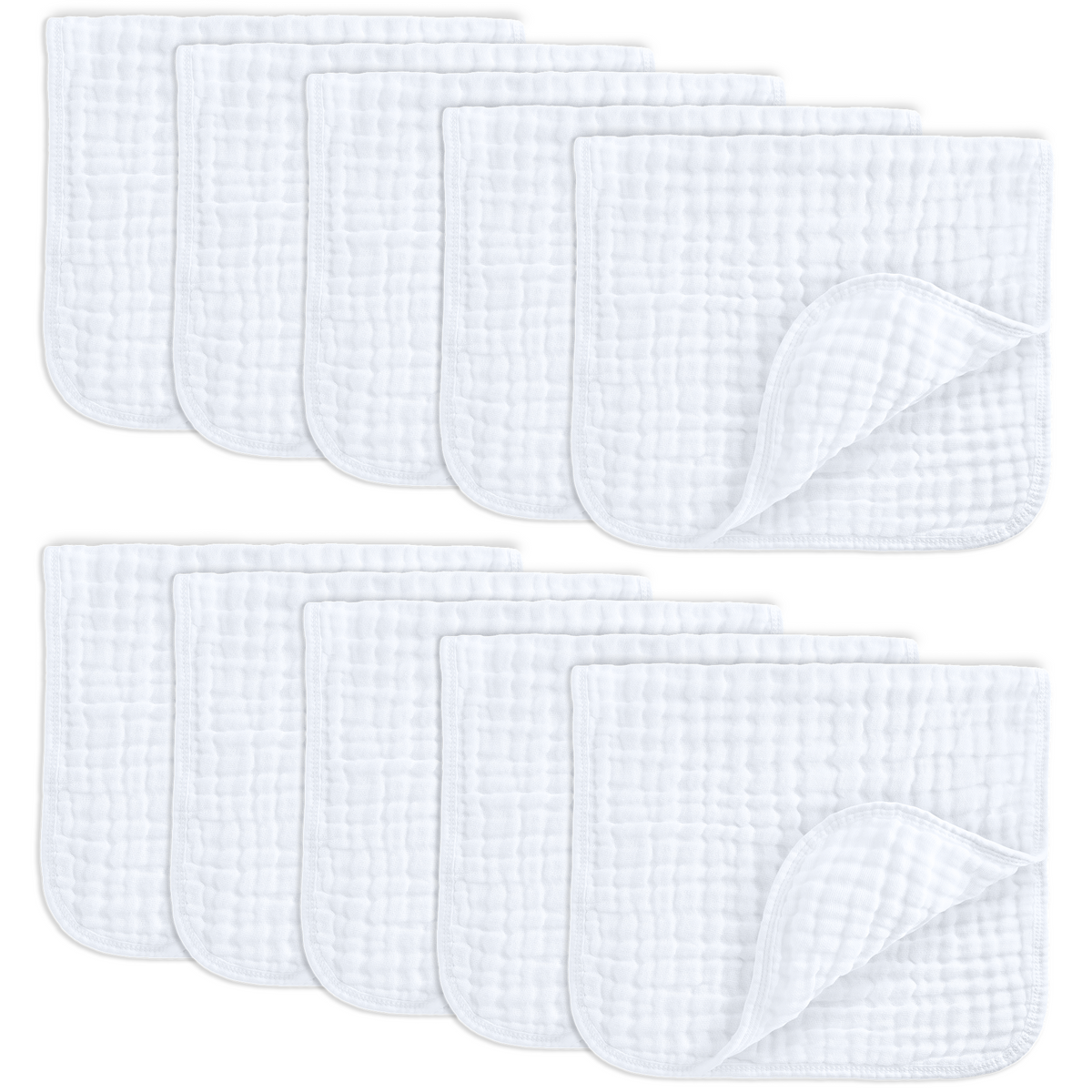 Muslin Burp Cloths in White