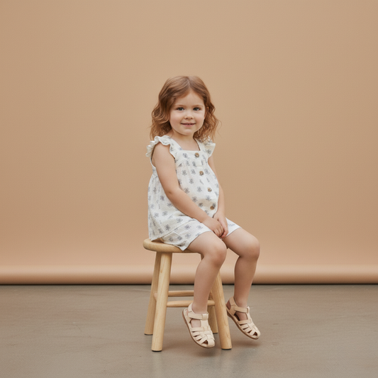 Organic Flutter Top & Shorts Set - Poppy