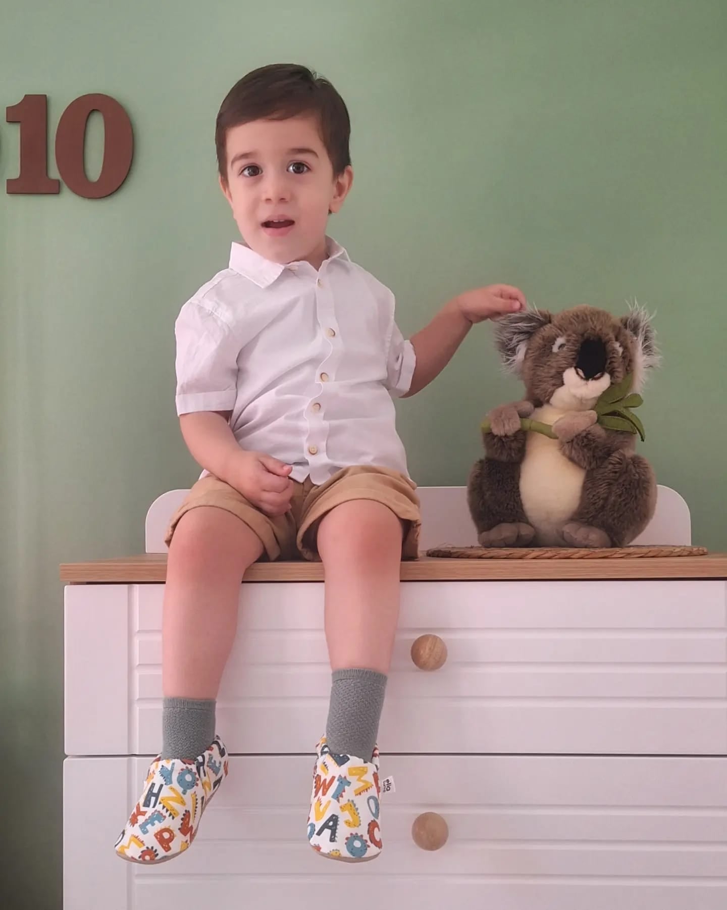 Ella Bonna Baby Moccasins, Slippers, Alfabet