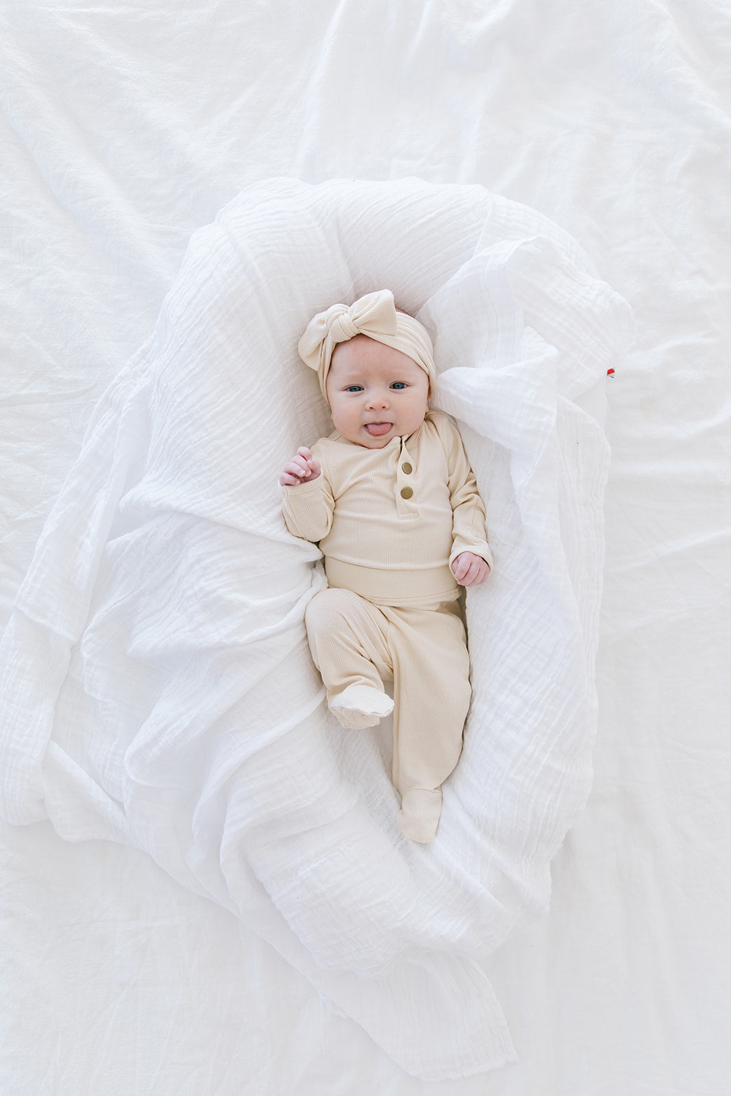 Buttery Soft, 2pc Baby Lounge Set, Ribbed Cream