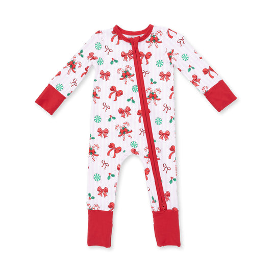 Bows & Candy Canes - Bamboo - Convertible Romper