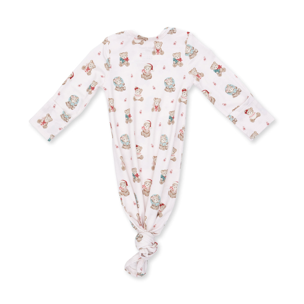 Christmas Teddy Bears Pink - Bamboo - Knotted Gown and Knotted Headband