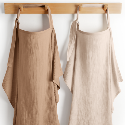 Muslin Nursing Cover, Pack of 2 in Sand and Cedar
