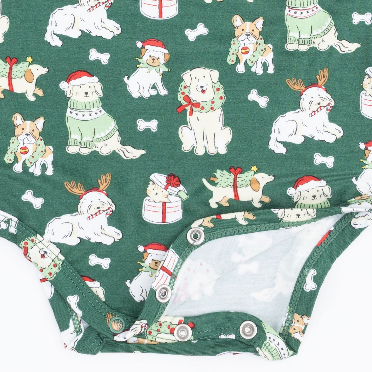 Christmas Dogs Uni - Bamboo - Long Sleeve Bodysuit