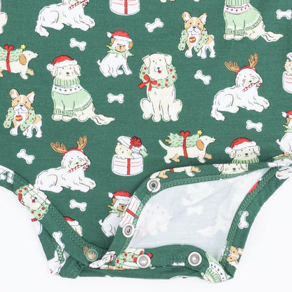 Christmas Dogs Uni - Bamboo - Long Sleeve Bodysuit