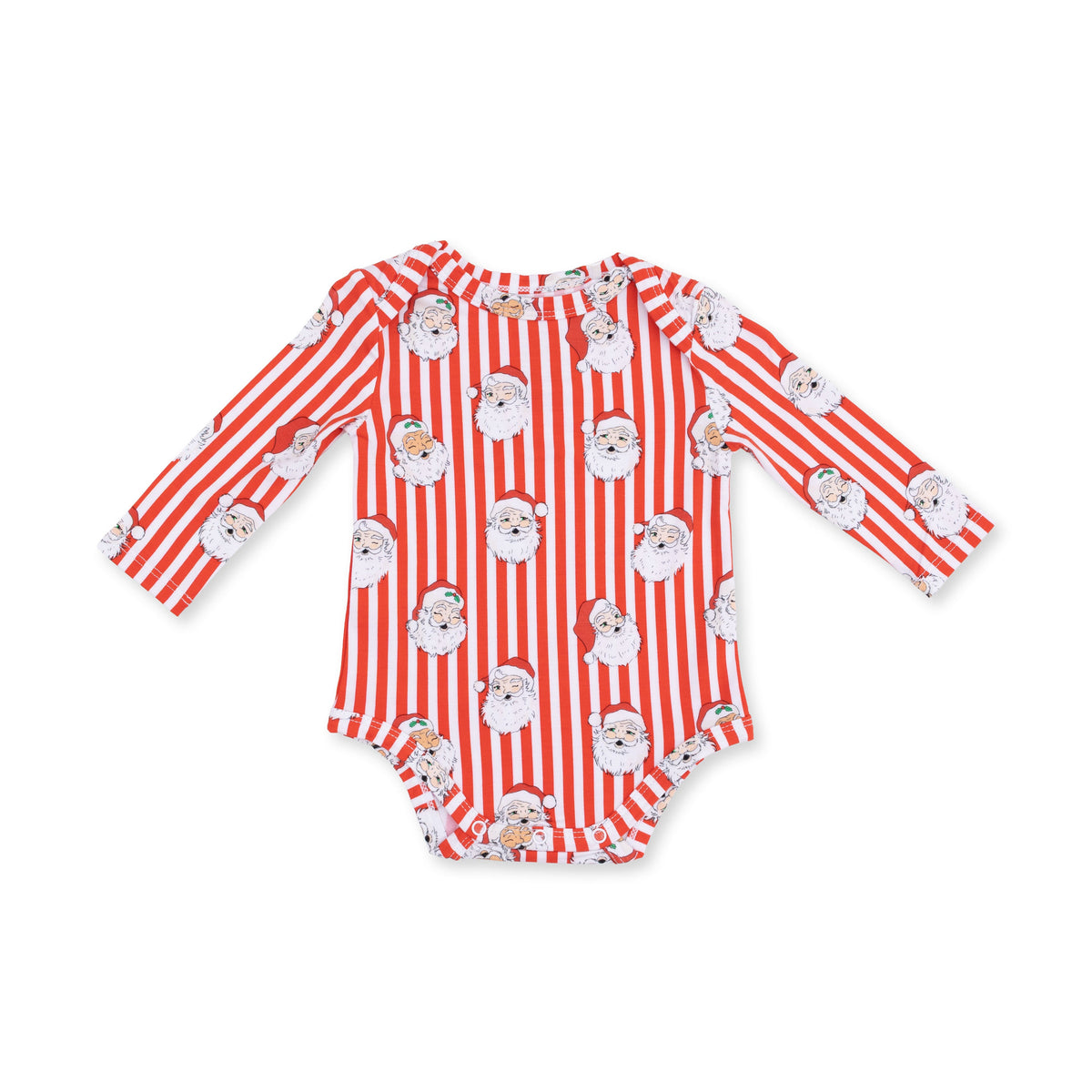 Vintage Santa Stripe - Bamboo - Long Sleeve Bodysuit