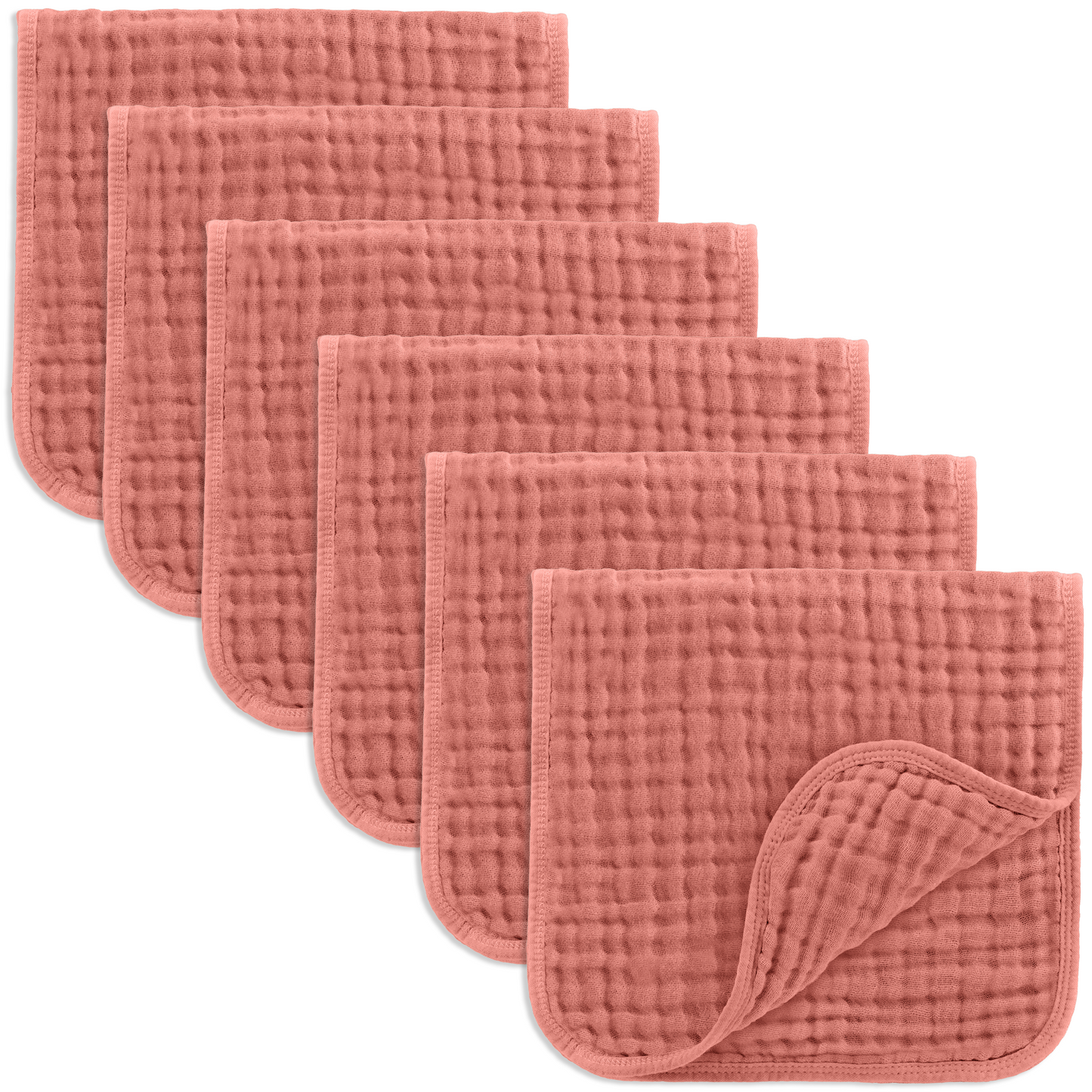 Muslin Burp Cloths in Dusty Rose