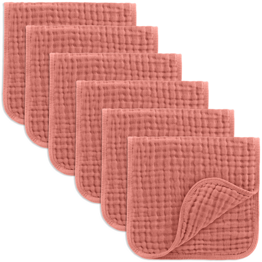 Muslin Burp Cloths in Dusty Rose