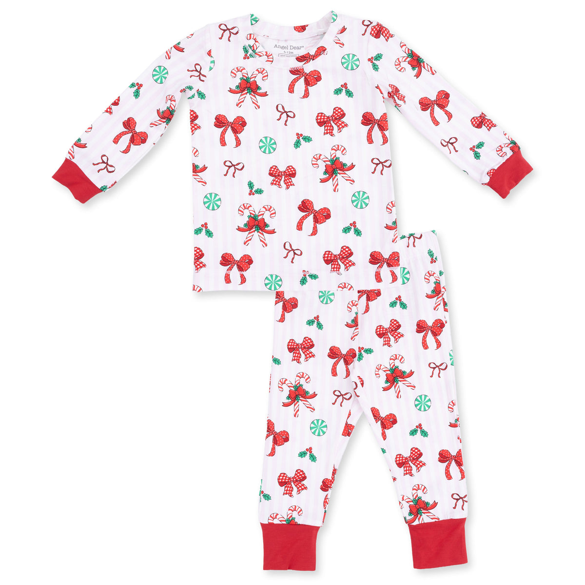 Bows & Candy Canes - Bamboo - Long Sleeve Loungewear Set