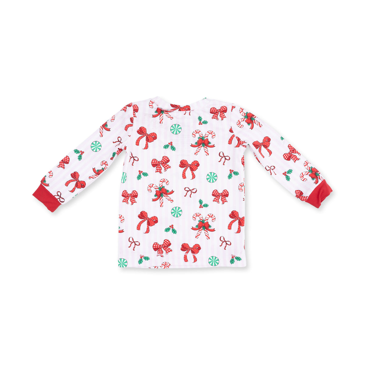 Bows & Candy Canes - Bamboo - Long Sleeve Loungewear Set