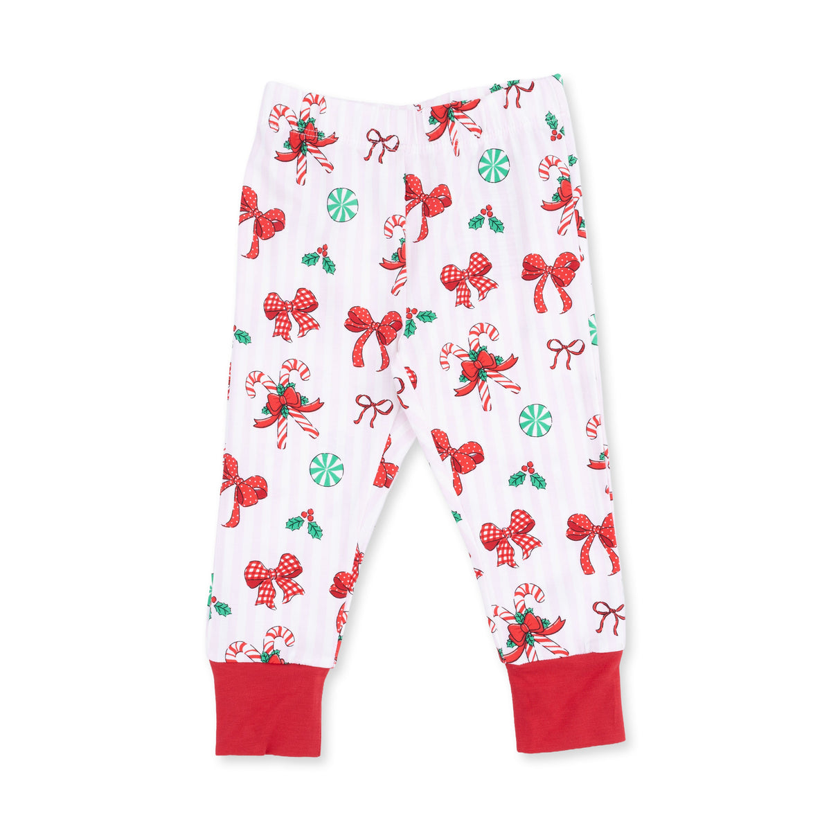 Bows & Candy Canes - Bamboo - Long Sleeve Loungewear Set