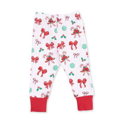 Bows & Candy Canes - Bamboo - Long Sleeve Loungewear Set