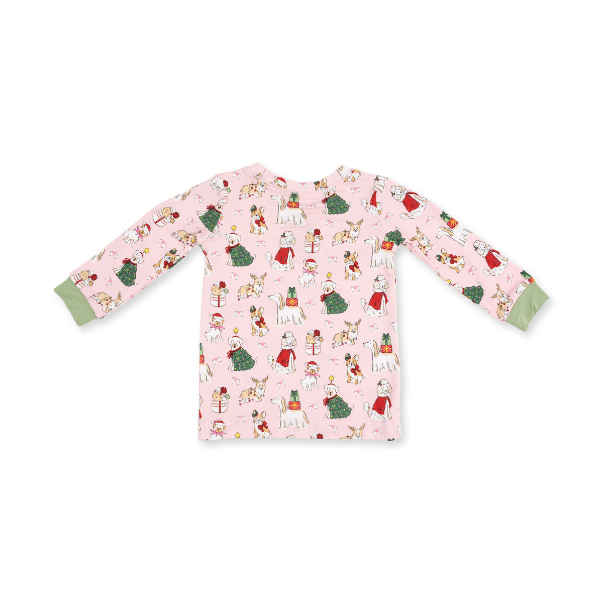 Christmas Dogs Pink - Bamboo - Long Sleeve Loungewear Set