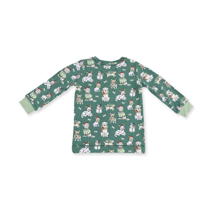 Christmas Dogs Uni - Bamboo - Long Sleeve Loungewear Set