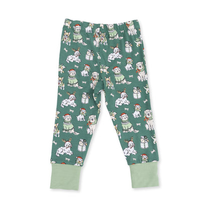 Christmas Dogs Uni - Bamboo - Long Sleeve Loungewear Set