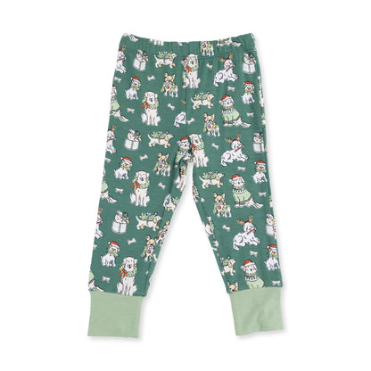 Christmas Dogs Uni - Bamboo - Long Sleeve Loungewear Set