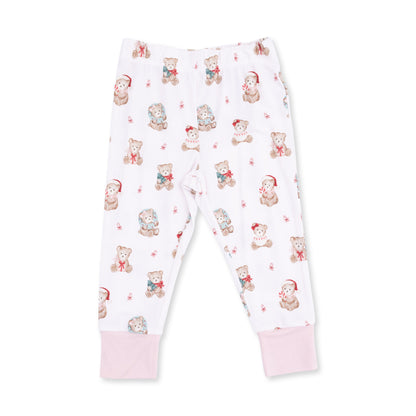 Christmas Teddy Bears Pink - Bamboo - Long Sleeve Loungewear Set