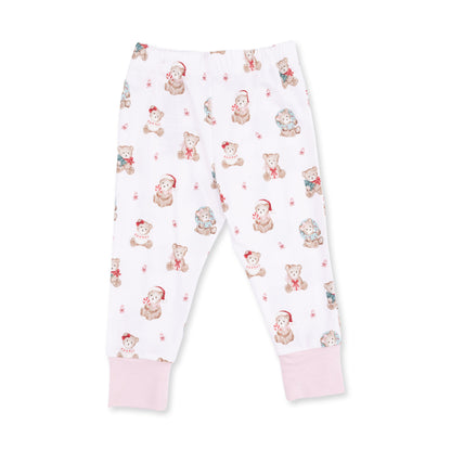 Christmas Teddy Bears Pink - Bamboo - Long Sleeve Loungewear Set