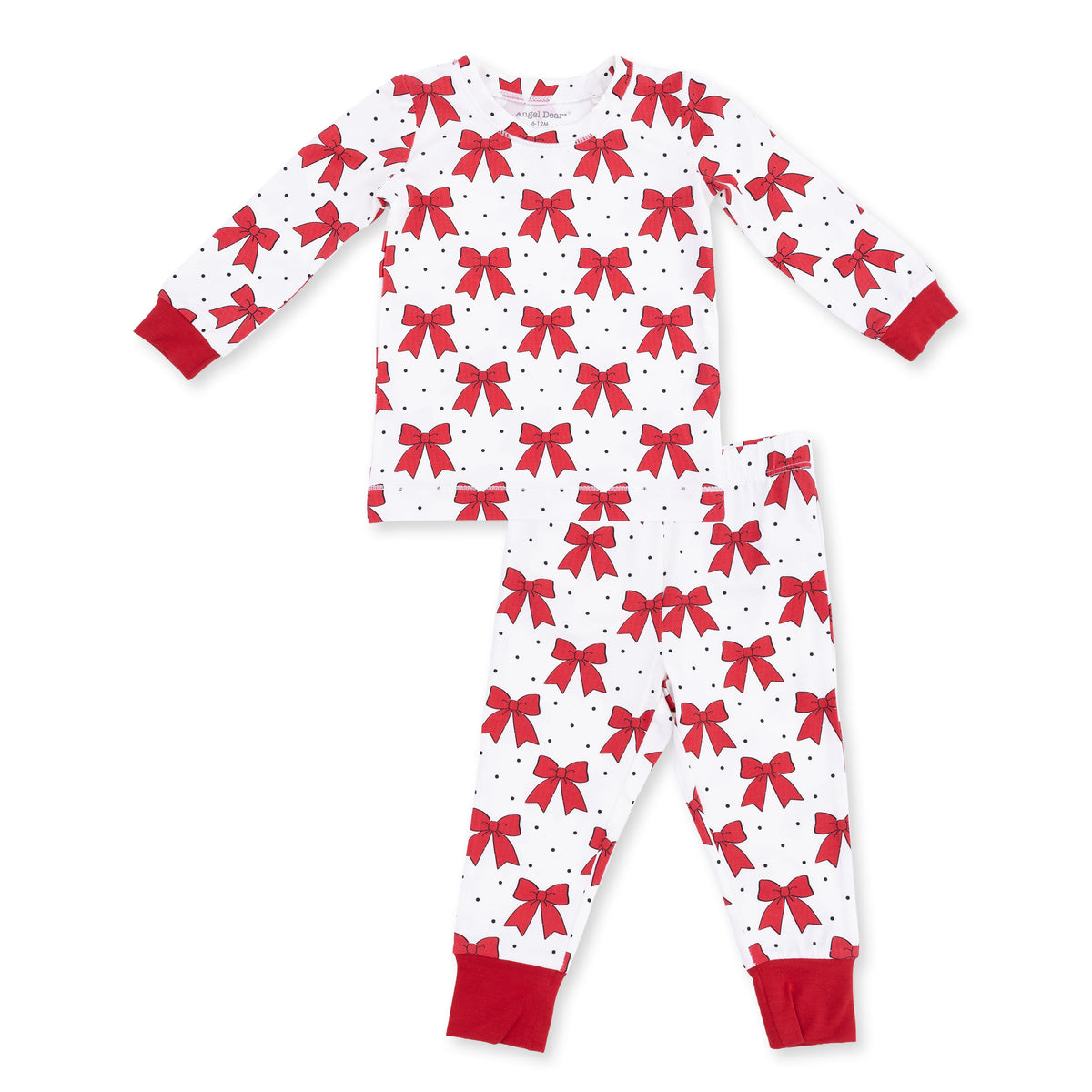 Festive Bows - Bamboo - Long Sleeve Loungewear Set