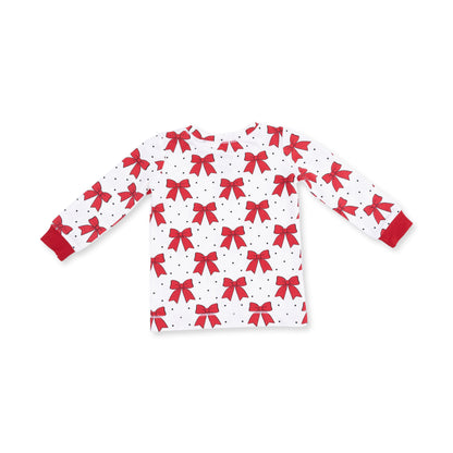 Festive Bows - Bamboo - Long Sleeve Loungewear Set