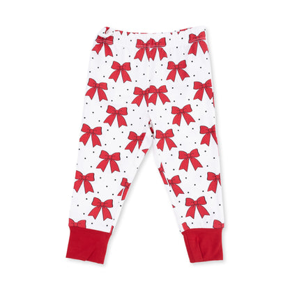Festive Bows - Bamboo - Long Sleeve Loungewear Set