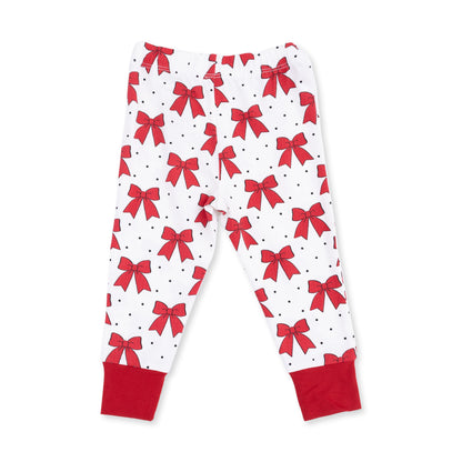Festive Bows - Bamboo - Long Sleeve Loungewear Set