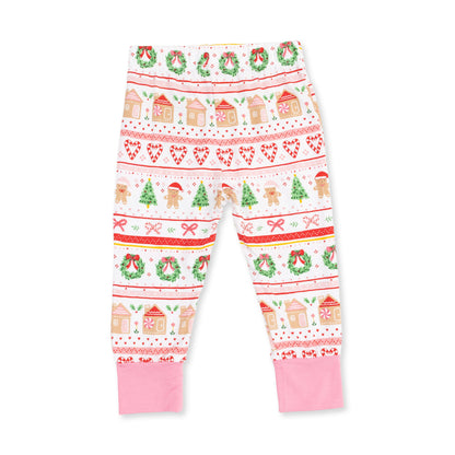 Gingerbread Fair Isle Pink - Bamboo - Long Sleeve Loungewear Set