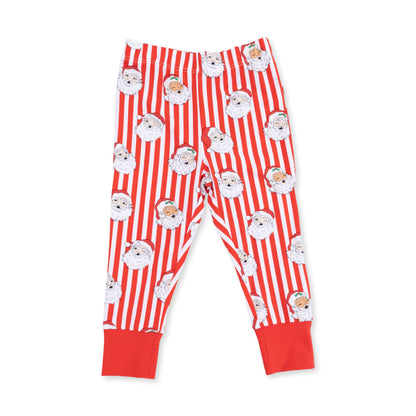 Vintage Santa Stripe - Bamboo - Long Sleeve Loungewear Set