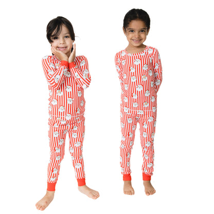 Vintage Santa Stripe - Bamboo - Long Sleeve Loungewear Set