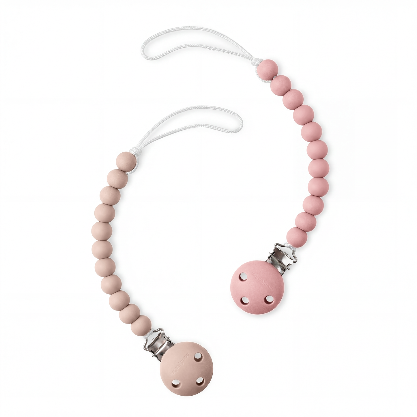 Pacifier Clips in  Blush and Mauve, 2 Pack