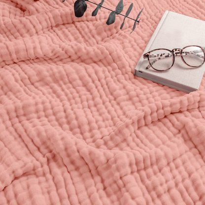 Adult Muslin Blanket in Bold Blush