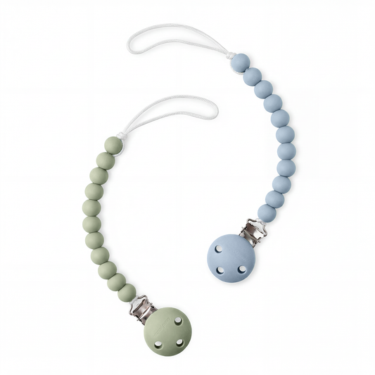 Pacifier Clips in Pacifier Clips - Pacific Blue and Sage, 2 Pack