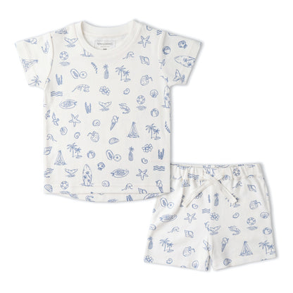 Organic Tee & Shorts Set - Coastal