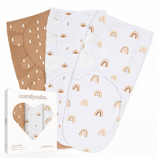 Easy Swaddle Blankets in Rainbow Bohemian, Pack of 3