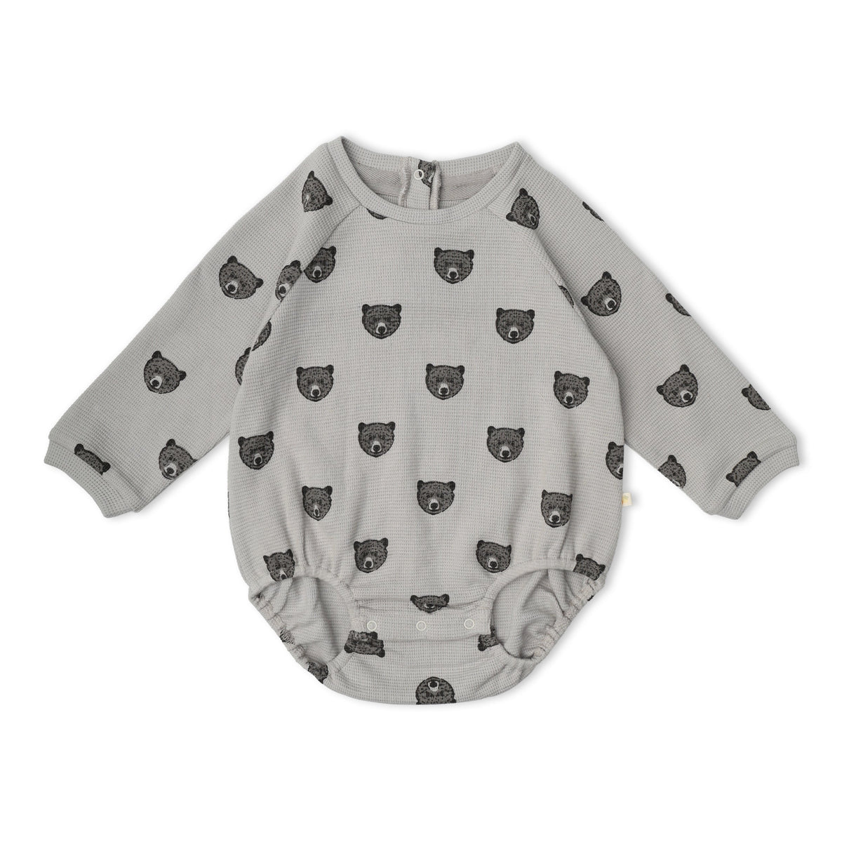 Organic Long Sleeve Bubble Romper - Woodland Bear