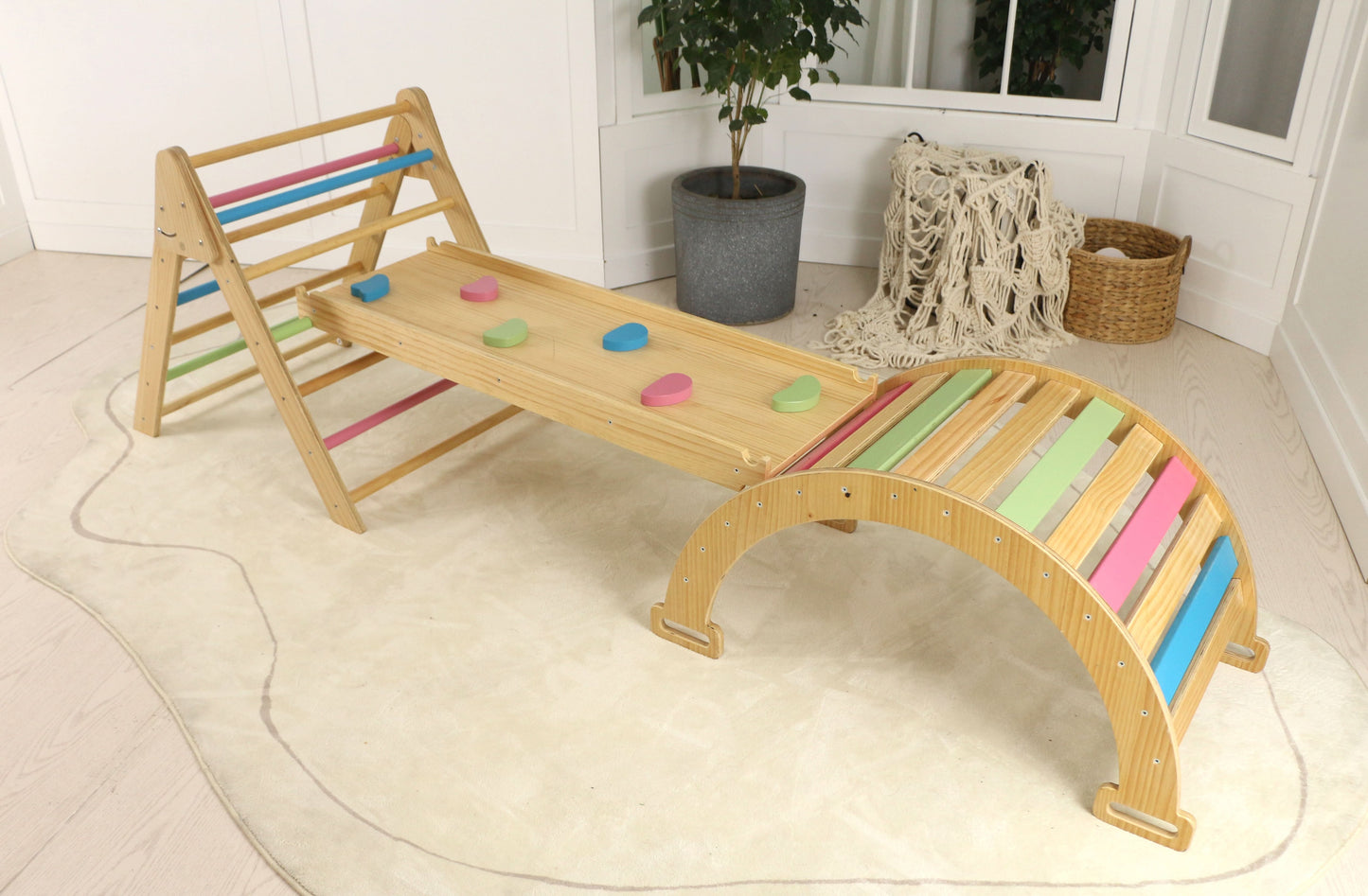 Hazel | Pikler Triangle, Slide & Rocker Set